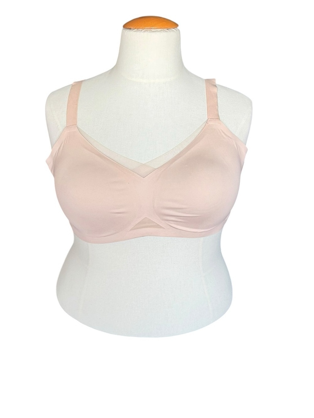 Honeylove 44C/D Wireless Bra Nude Blush Smoothing Shapewear Bra Soft Stretch E43